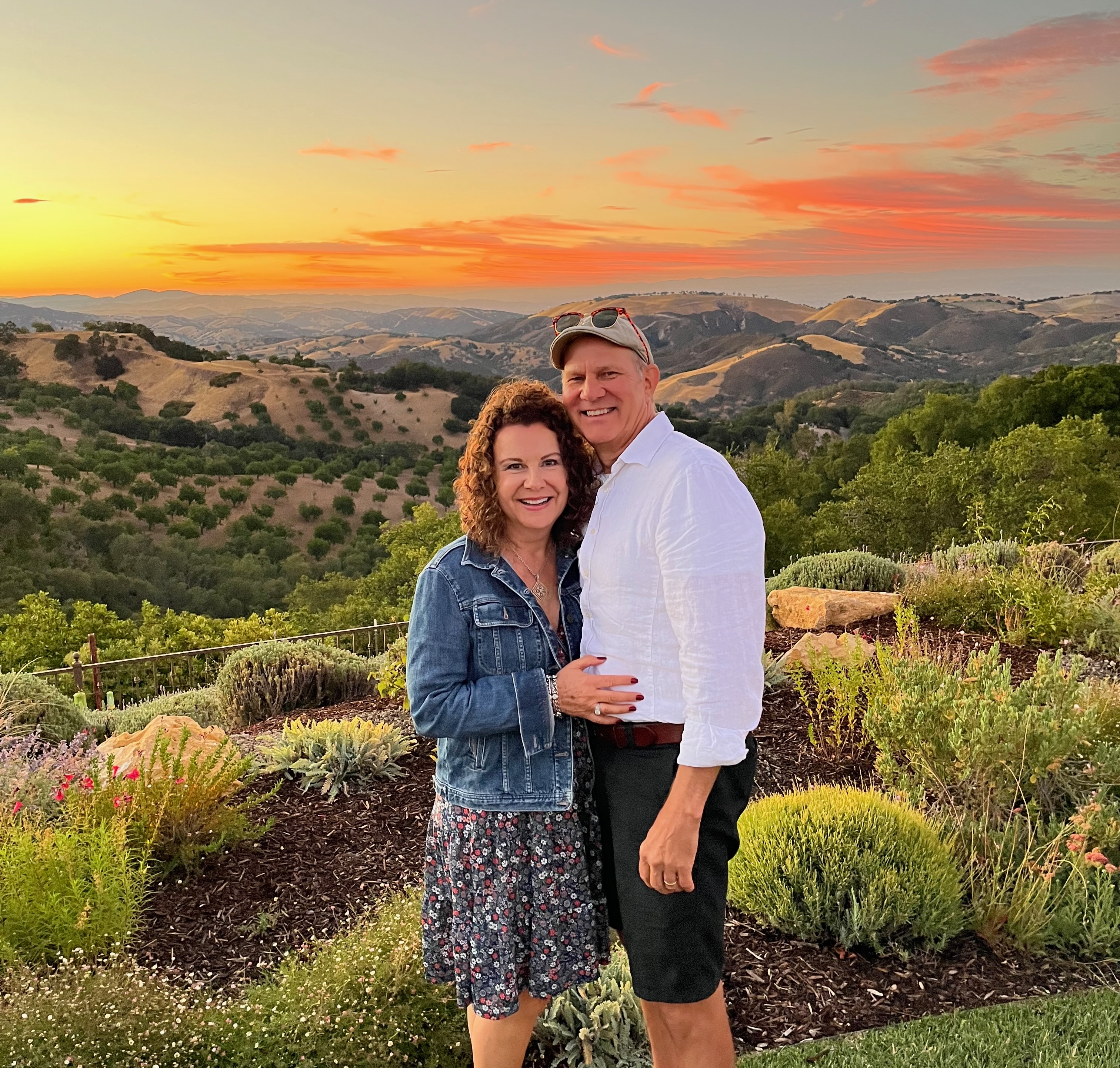Harvey and Shelly Ward overlooking the hills of Paso Robles